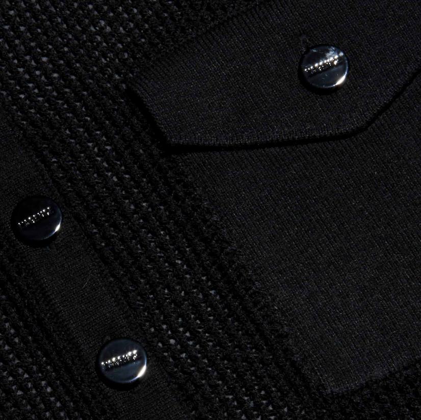 L'Agence Carine Pull à col pointelle - Noir