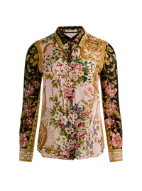 Haut Alice + Olivia Willa à patte de boutonnage, True Grandeur