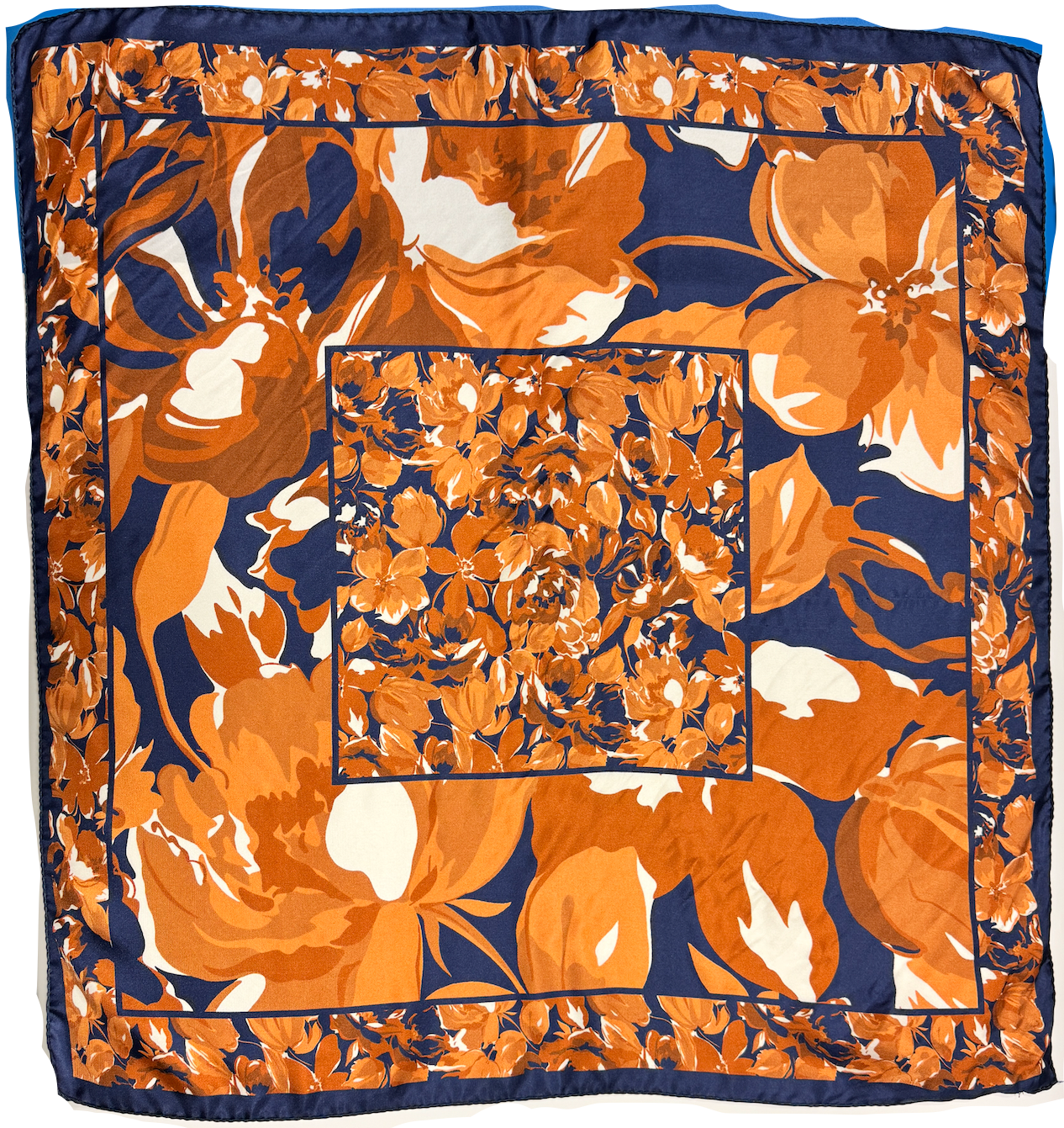Écharpe en soie avec imprimé floral minimaliste