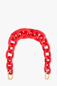 Clare V Shortie Strap Gradual Link Matte Resin Bright Poppy