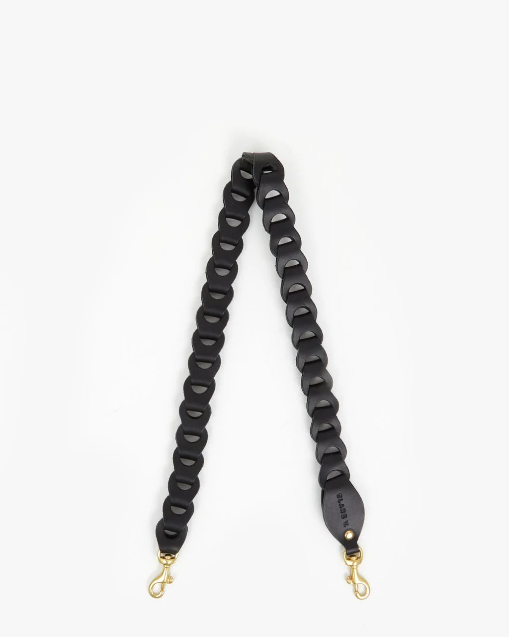 Clare V SG-ST-SH-100008-BLK-OS Bandoulière à maillons, cuir noir végétal
