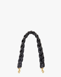 Clare V Shoulder Strap Black Braided Nappa