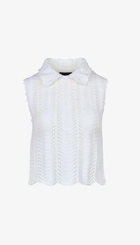 Débardeur en Crochet à Col Club Smythe Blanc