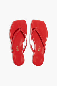 Tkees Sandales à bout carré Lily Rouge brillant