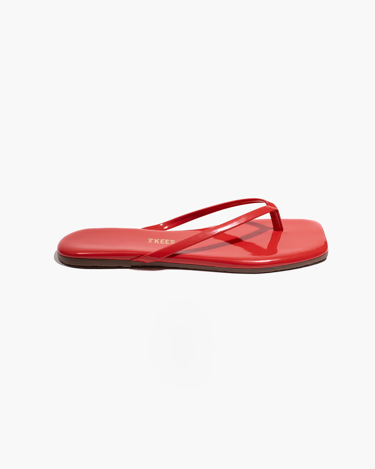 Tkees Sandales à bout carré Lily Rouge brillant