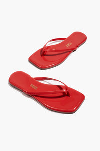 Tkees Sandales à bout carré Lily Rouge brillant