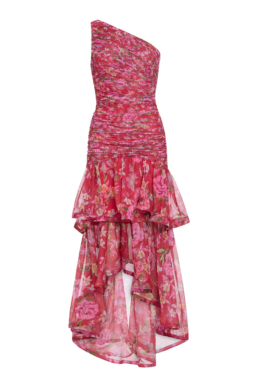 PatBo Peony Dot Long Dress - Red