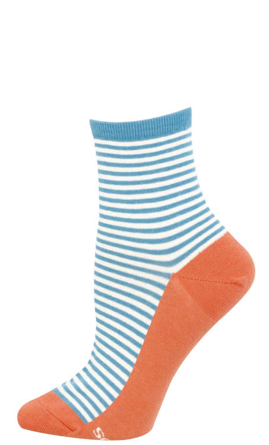 Socksmith SAILOR CONTRAST FOOTBED BLUE/RUST