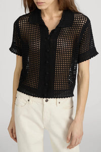 Frame The Crochet Top Black