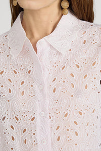Frame The Paisley Eyelet Shirt Bubble Gum