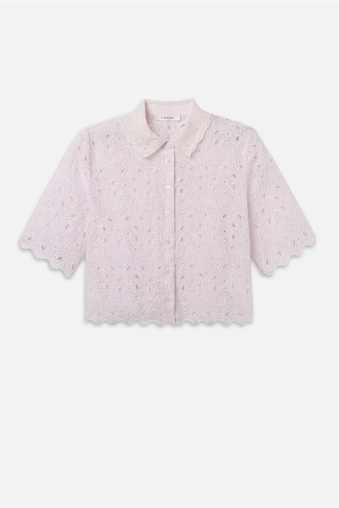 Frame The Paisley Eyelet Shirt Bubble Gum