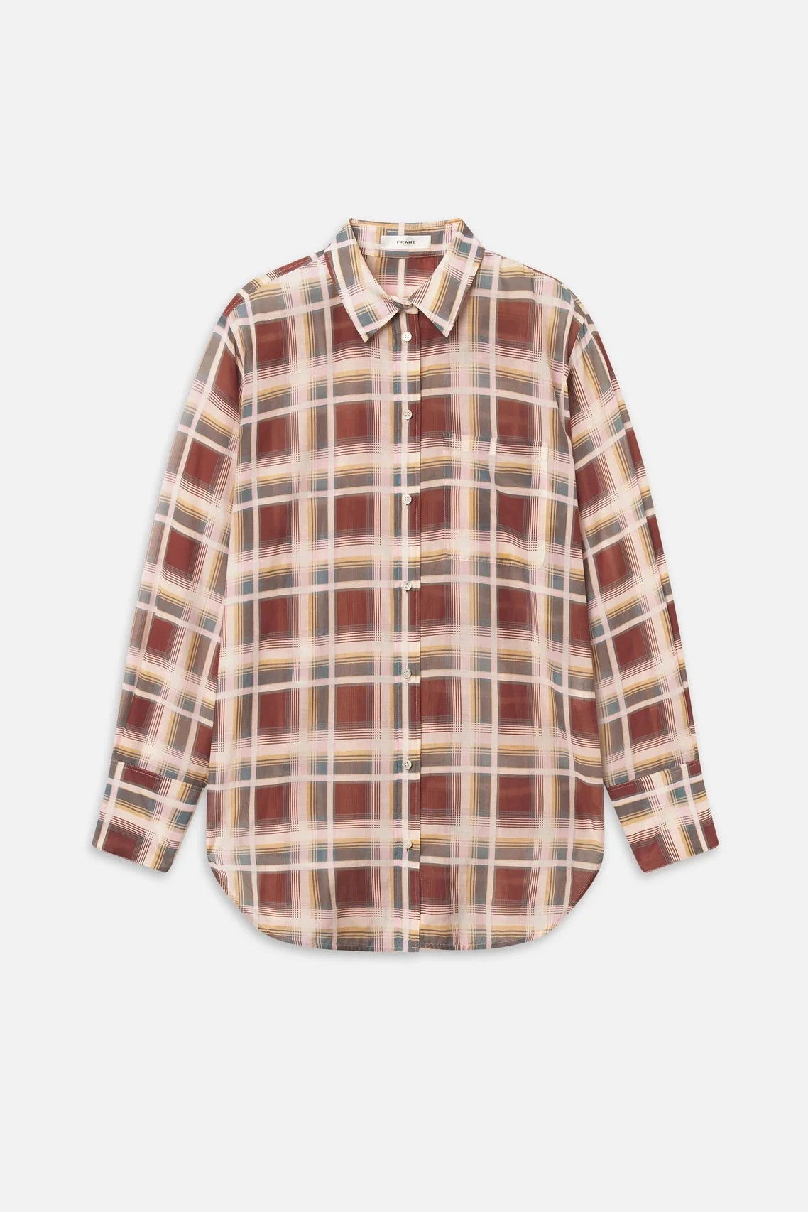 Frame The Plaid boy Shirt Silver Peony Plaid