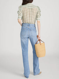 Frame  The Gillian Top Jade Green Plaid