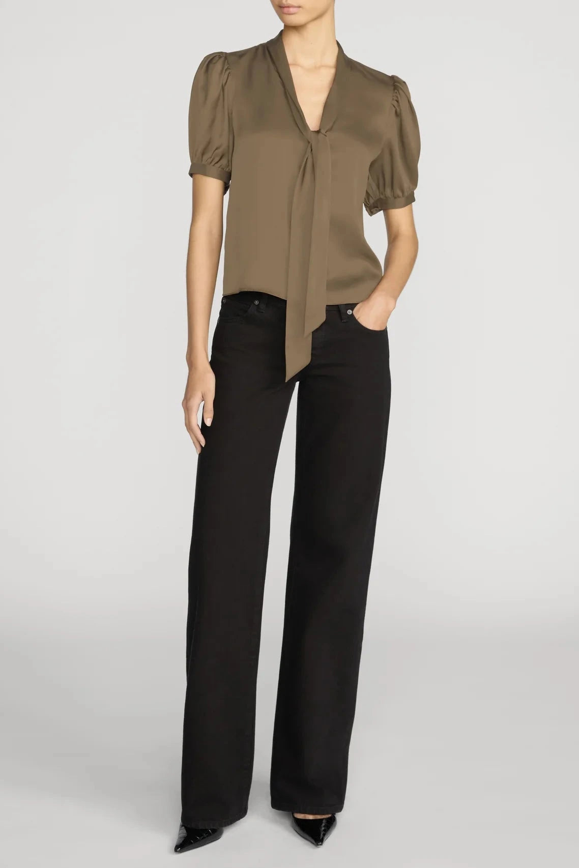 Frame The Sonnet Blouse - Moss