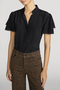 Frame The Silk Arcadia Top - Black