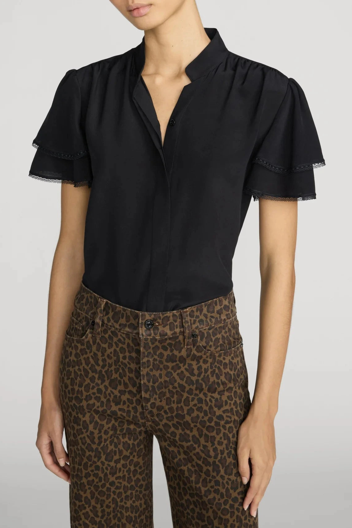 Frame The Silk Arcadia Top - Black