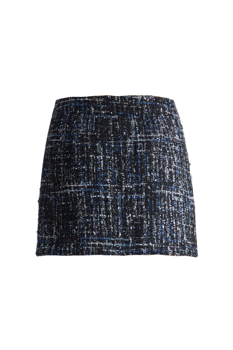 Liu Jo Sequin Embellished Plaid Mini Skirt