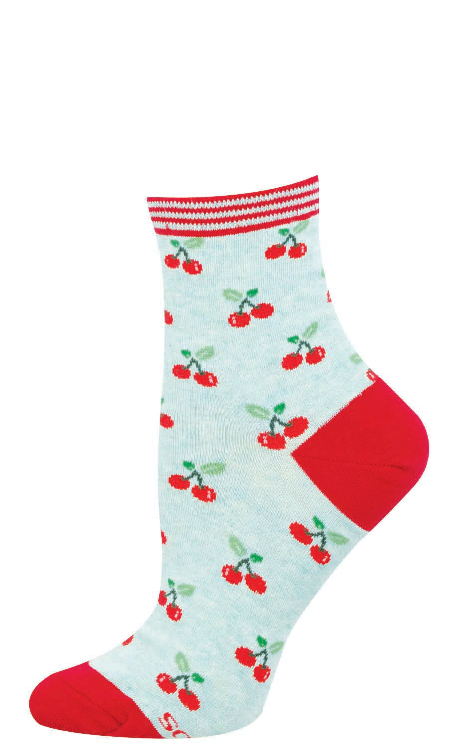 Socksmith EVERYTHING IS CHERRY BLUE HEATHER