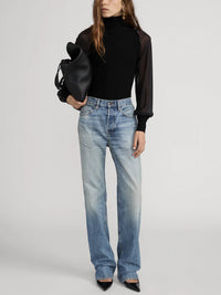 Frame The Sheer Sleeve Top