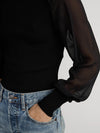 Frame The Sheer Sleeve Top