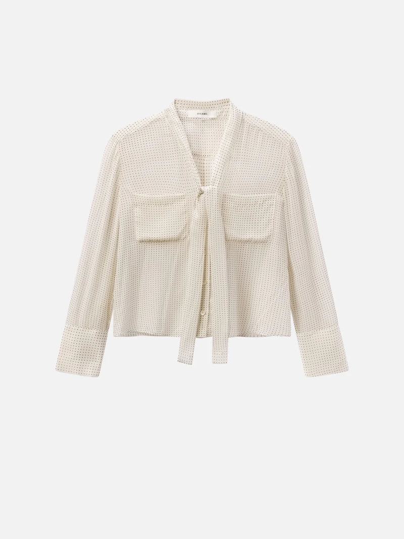 Frame Polka Dot Modern Tie Blouse