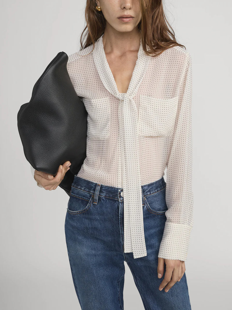 Frame Polka Dot Modern Tie Blouse
