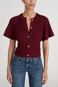 Frame The Flutter Cardi Deep Garnet