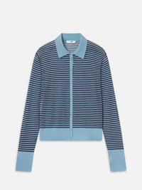 Frame The Collared Cardigan Powder Blue Multi