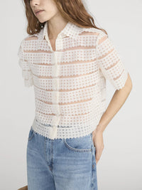 Frame The Lattice Crochet Blouse Cream
