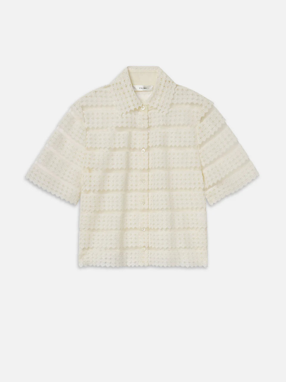 Frame The Lattice Crochet Blouse Cream