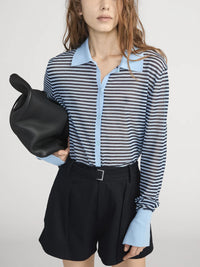 Frame The Collared Cardigan Powder Blue Multi