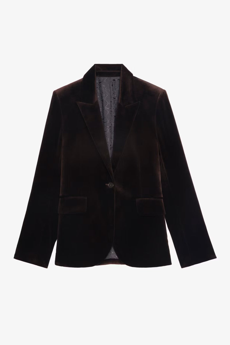 Zadig & Voltaire  Vavy Velvet Blazer Brown
