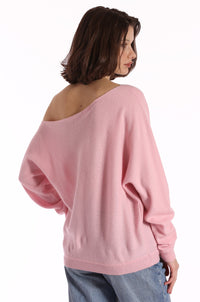 Minnie Rose Cotton Cashmere Off The Shoulder Top