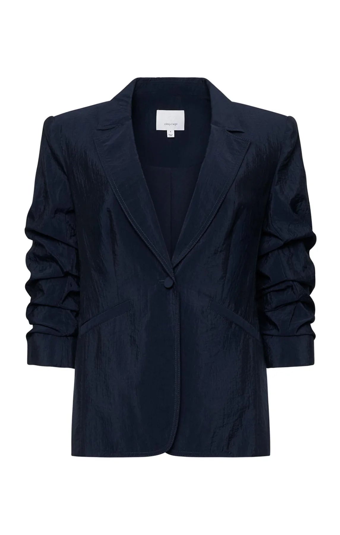 Cinq A Sept Tumbled Woven Khloe Blazer Navy