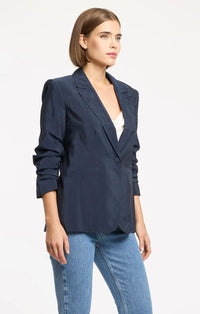 Cinq A Sept Tumbled Woven Khloe Blazer Navy