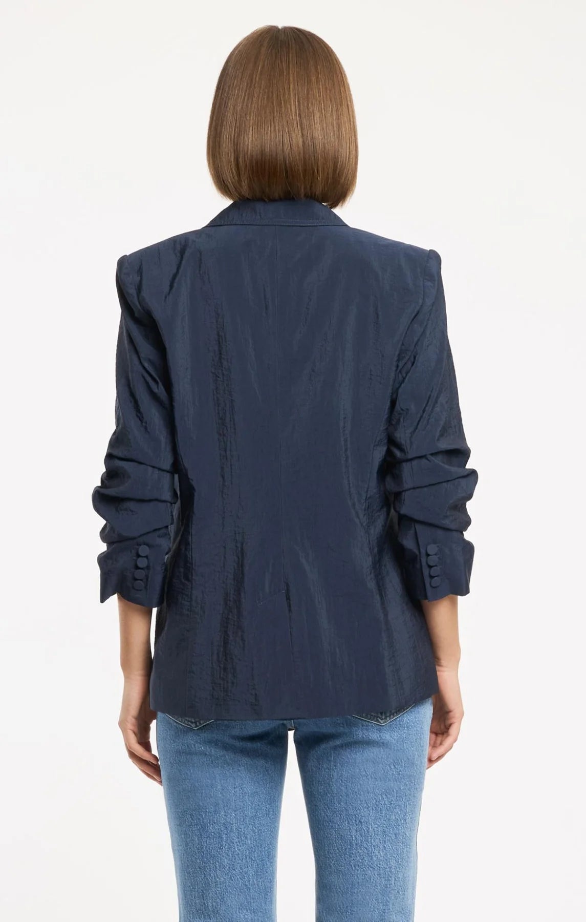 Cinq A Sept Tumbled Woven Khloe Blazer Navy