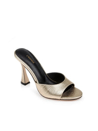 L'Agence Avery Open Toe Mule Gold Lizard