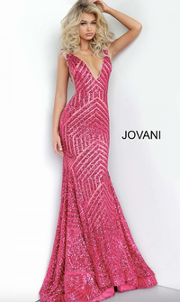 JOVANI Robe &agrave; paillettes Sequin Embellished Gown