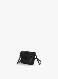 Cinzia Rocca Genuine Leather Mini Shoulder Bag - Black