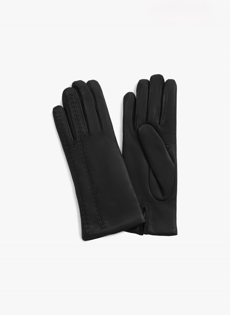 Cinzia Rocca Nappa Leather Gloves With Top Embroidery