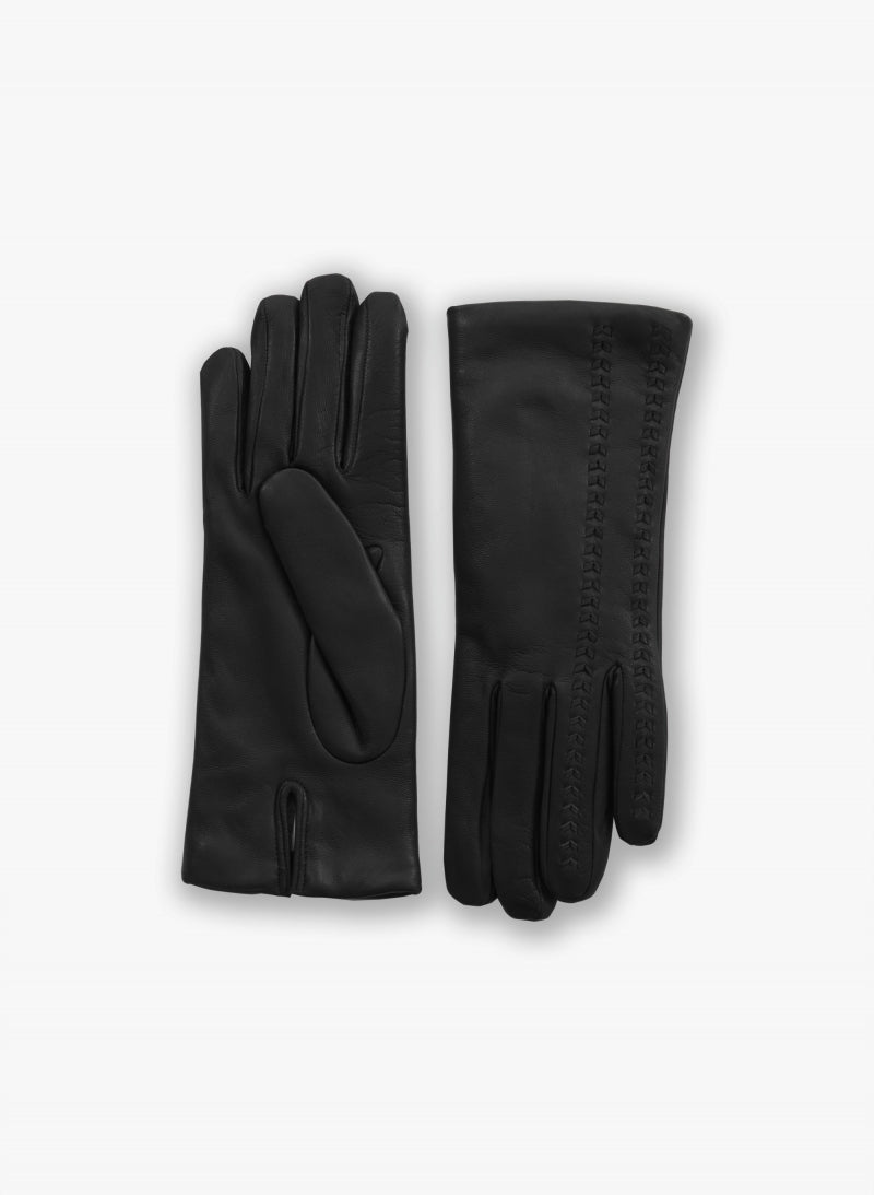 Cinzia Rocca Nappa Leather Gloves With Top Embroidery