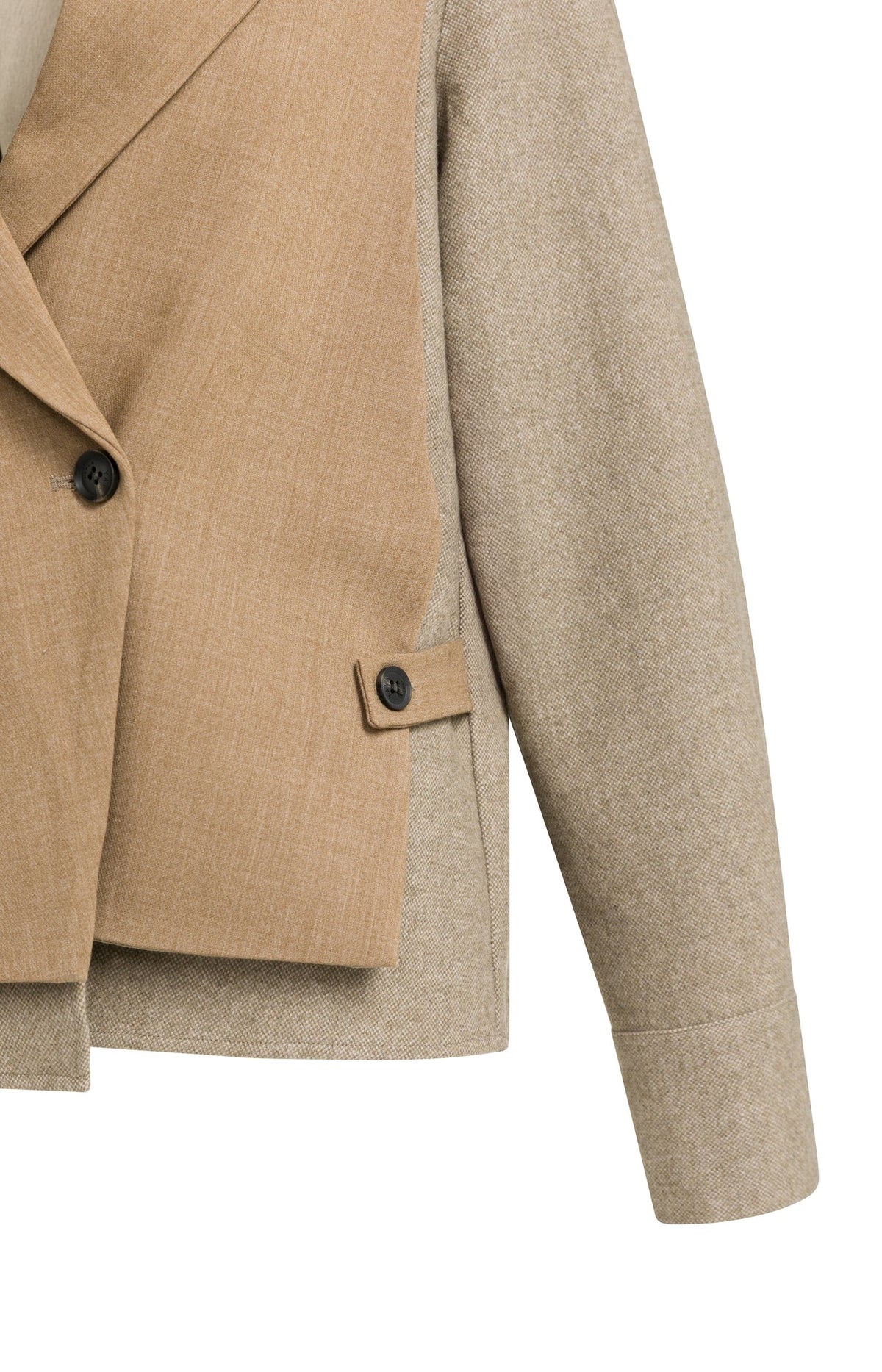YAYA Woven loose fit cut and sew blazer with contrast fabric