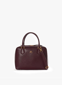 Cinzia Rocca Burgundy Genuine Leather Bag With Double Zip - Bordeaux