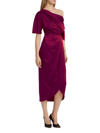 Theia Rayna One Shoulder Draped Gown