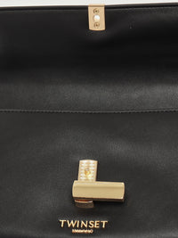 Sac Twinset en cuir synthétique Nero/Parchment/Rosa Parisienne