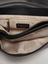 Sac Twinset en cuir synthétique Nero/Parchment/Rosa Parisienne