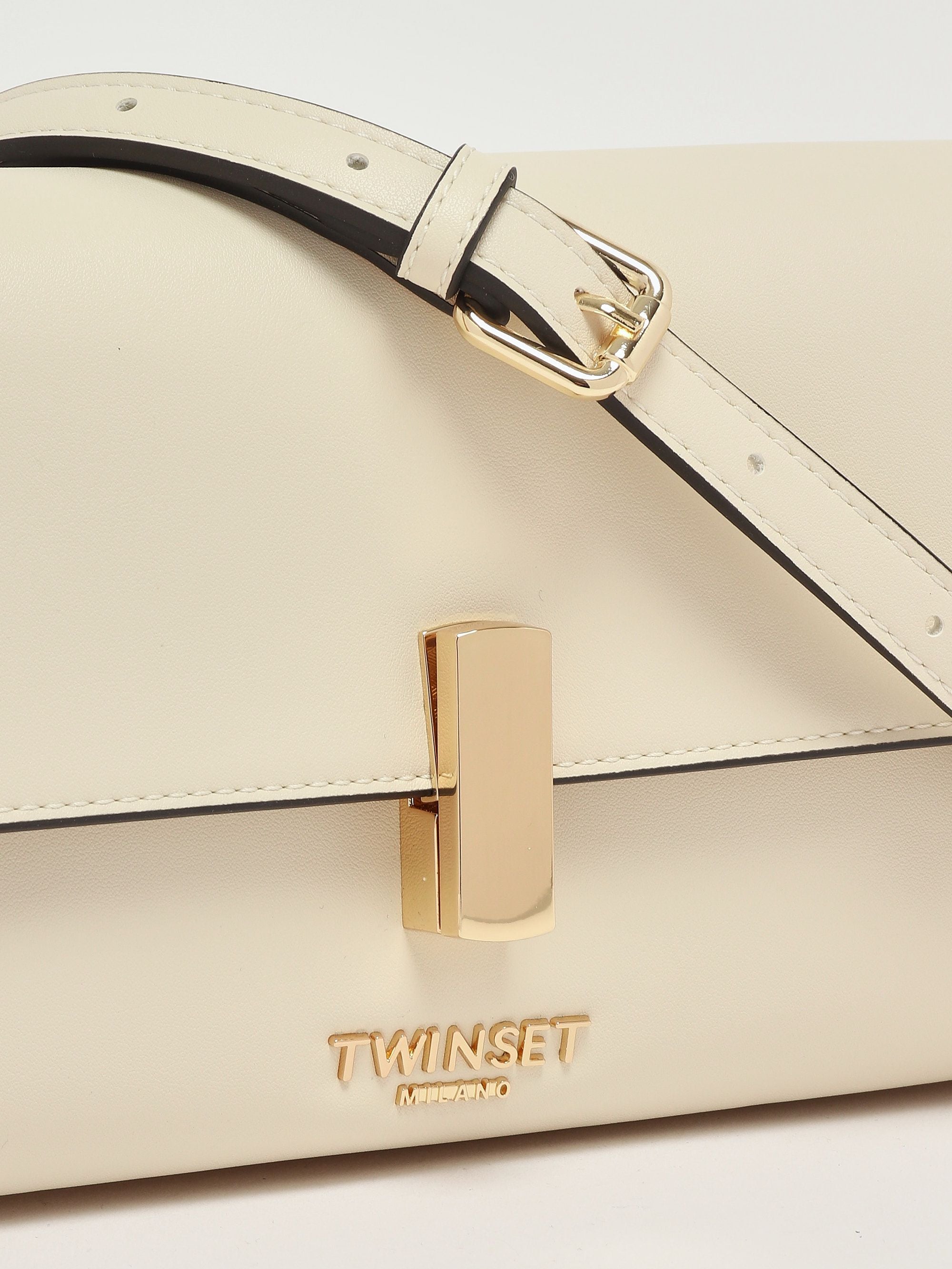 Sac Twinset en cuir synthétique Nero/Parchment/Rosa Parisienne