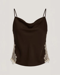 Cinq a Sept Esme Satin Lace Petit Marta Espresso/Gardenia