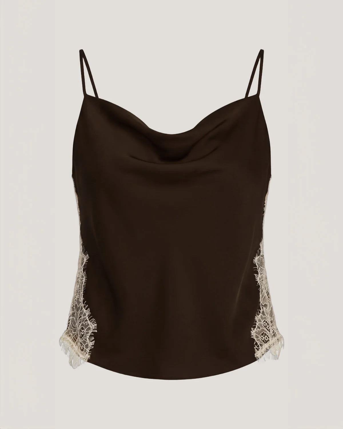 Cinq a Sept Esme Satin Lace Petit Marta Espresso/Gardenia