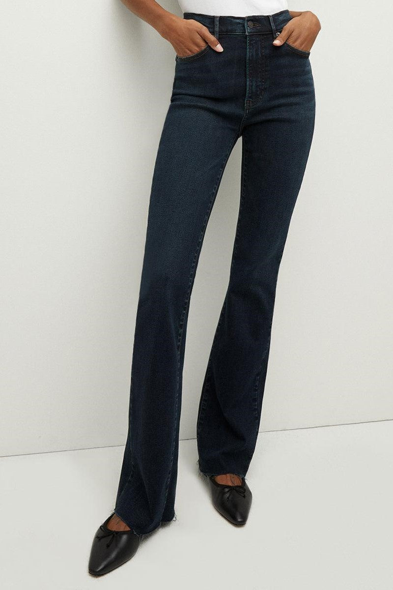 Veronica Beard Cameron Raw Hem Bootcut Jean